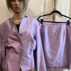 NWT $288 Vintage Bill Blass Lavender Layered Lace